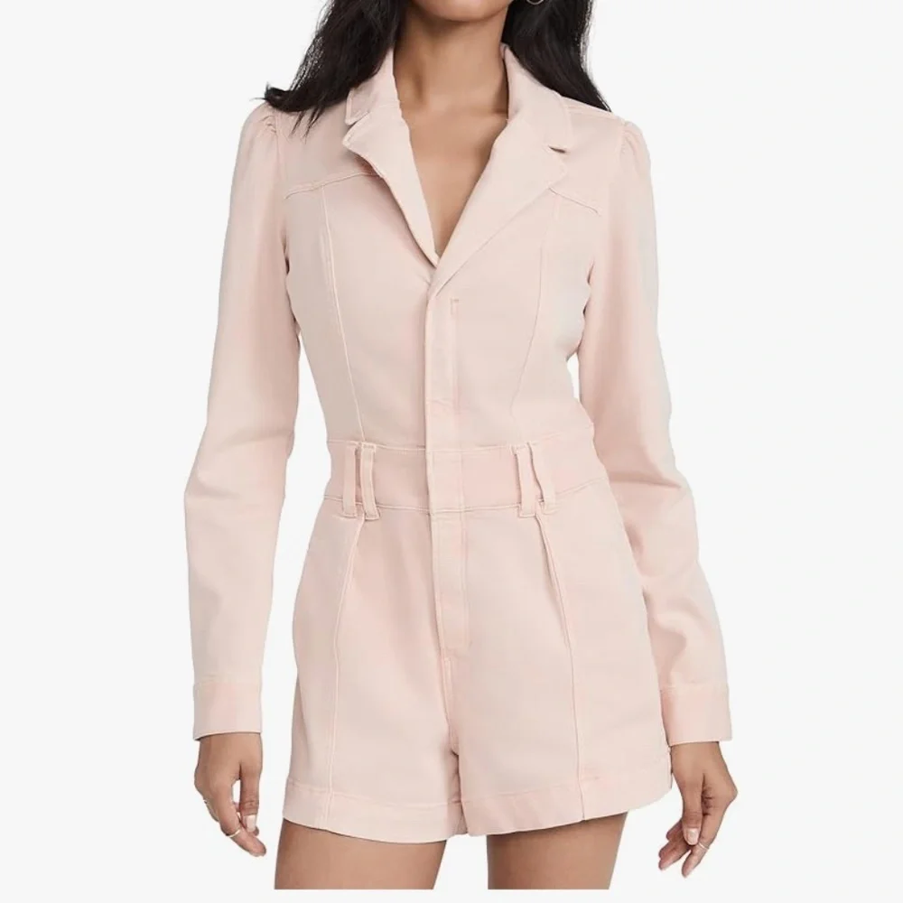 PAIGE “Meg” Romper in Vintage Pink Valentine Size 6 | Long Sleeve Utility